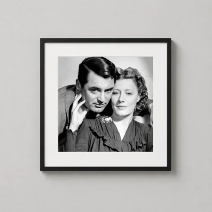 My Favorite Wife Cary Grant with Irene Dunne, RKO 1940 Still wall print with graphic wall character by MerchFuse