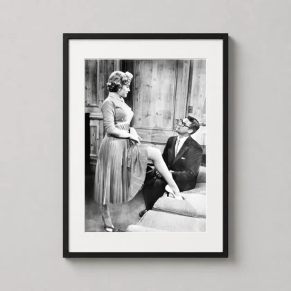 Monkey Business Cary Grant with Marilyn Monroe, 1952 Film Still wall print with film-room character by MerchFuse
