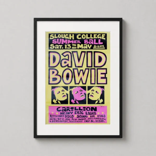 David Bowie Slough College 1972 Summer Ball Concert Poster Photography Print
