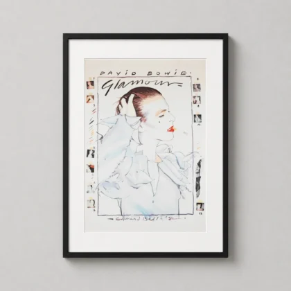 David Bowie Glamour poster showing a Glamour souvenir poster from Pace Minerva dated 1981 as David Bowie themed wall art