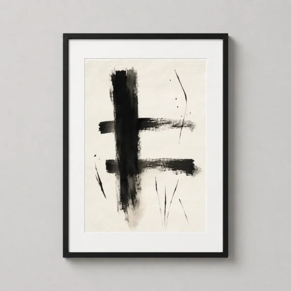 Black Ink Balance Minimalist Abstract Wall Art Print