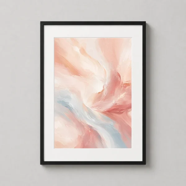 Blush Pink Abstract Painterly Wall Art, Soft Pastel Decor Art Print