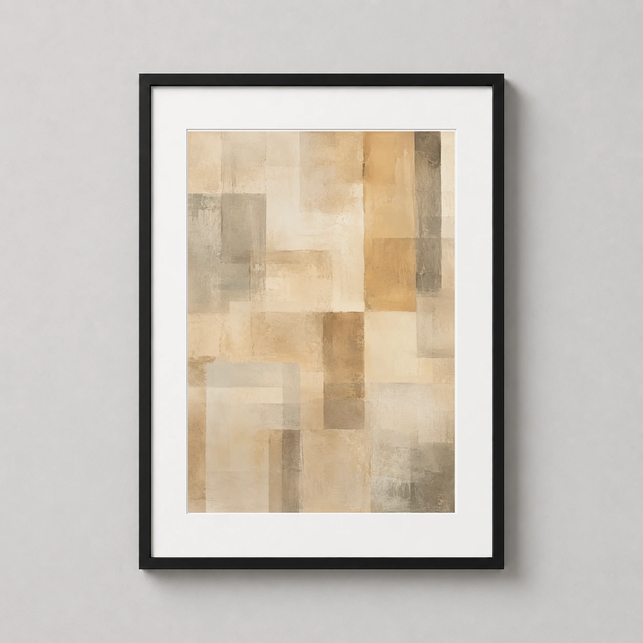 Neutral Champagne Block — sophisticated composition of overlapping champagne and beige