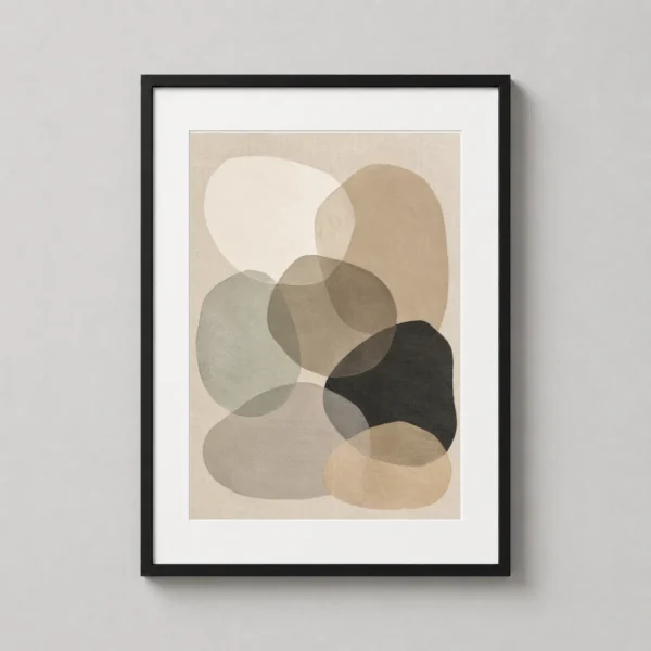 Organic Pebble Abstract Minimalist Stone Forms Art Print
