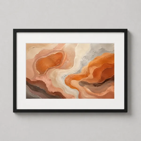 Terracotta Topographic Abstract Textured Earth Tones Art Print