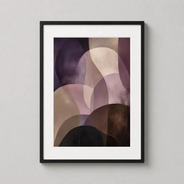 Violet Shadow Forms Minimalist Modern Abstract Wall Art Print