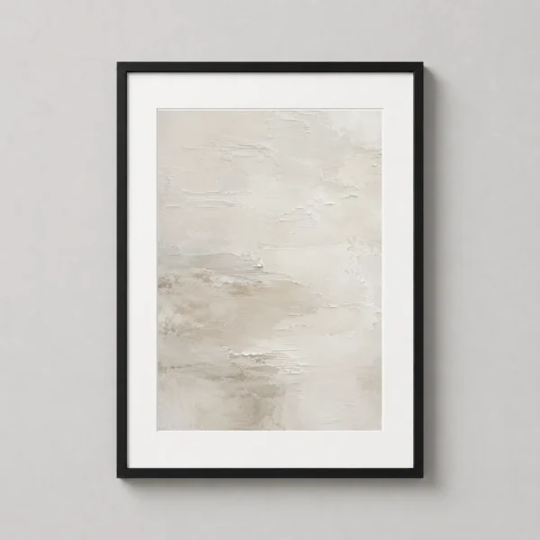 White Textured Minimalist Abstract Wall Art for Modern Interiors Art Print