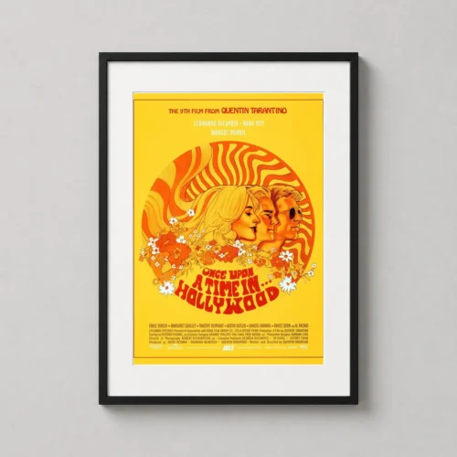 Once Upon a Time in Hollywood Psychedelic Retro Movie Poster
