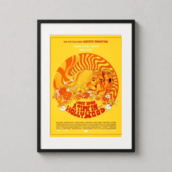 Once Upon a Time in Hollywood Psychedelic Retro Movie Poster