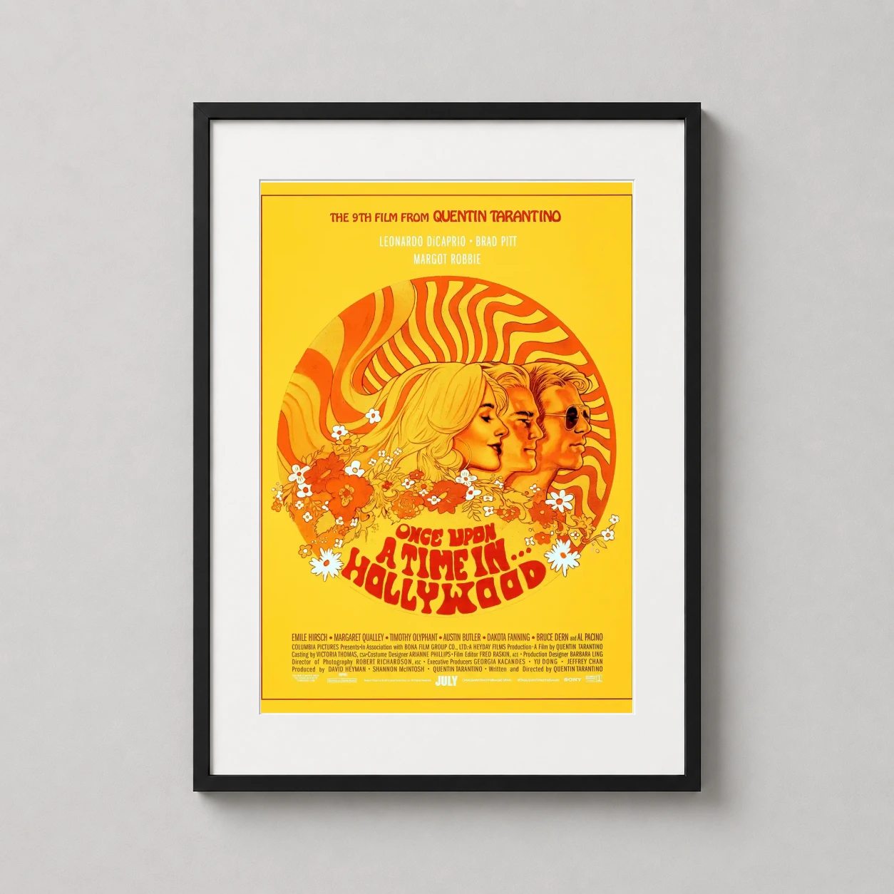 Once Upon Time Hollywood Psychedelic — this psychedelic art print features Rick Dalton, Cliff Booth, and