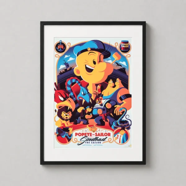 Popeye Meets Sindbad the Sailor by Tom Whalen Animation Movie Poster