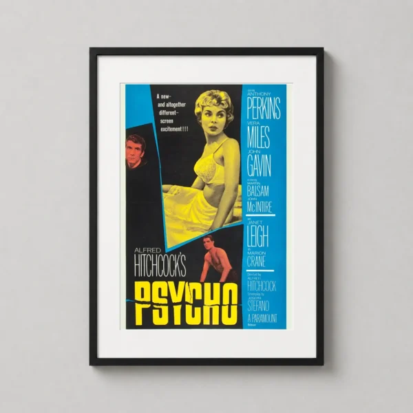 Alfred Hitchcock's Psycho 1960 Movie Poster Vintage Film Poster