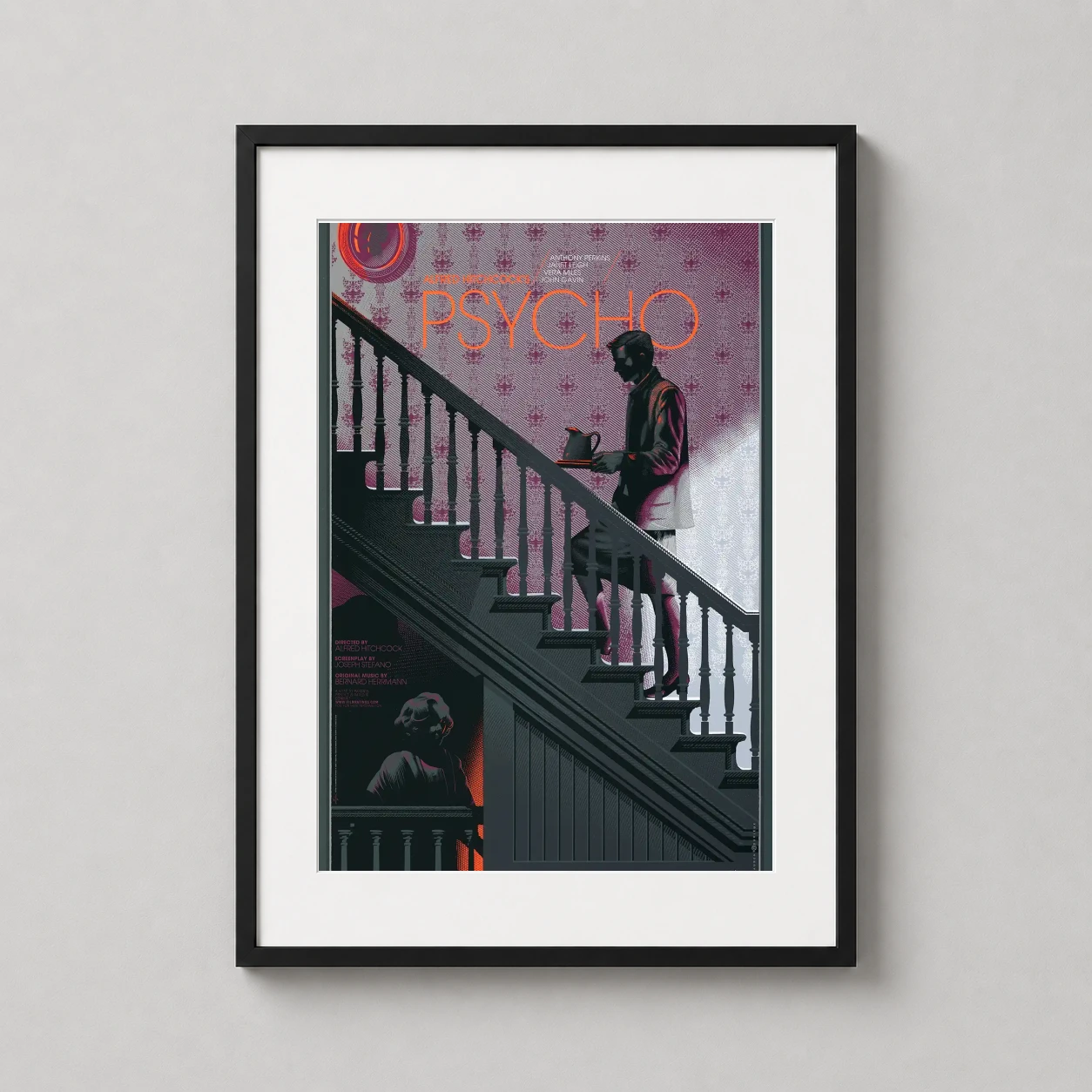 Psycho Laurent Durieux Hitchcock — illustrative Psycho poster by Laurent Durieux featuring Norman Bates
