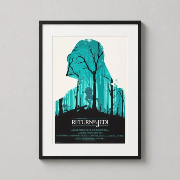 Return of the Jedi Endor Forest Silhouette Darth Vader Movie Poster