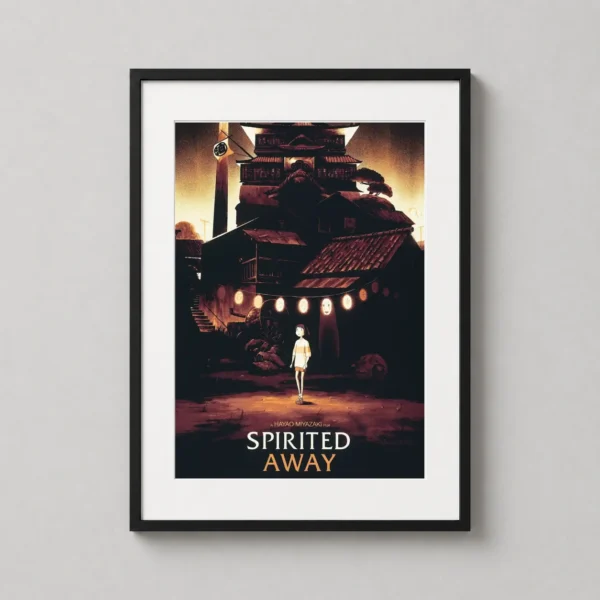 Spirited Away Chihiro and Bathhouse Olly Moss Mondo Movie Poster