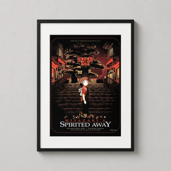 Spirited Away Chihiro and Bathhouse, Tracie Ching Movie Poster
