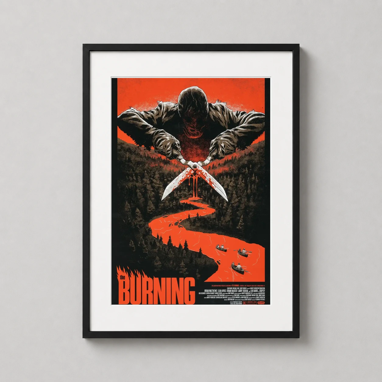 Burning — illustrative Mondo style poster for The Burning featuring a menacing