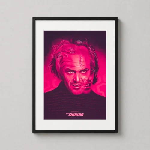 Jack Torrance The Shining Pink Glitch Movie Poster