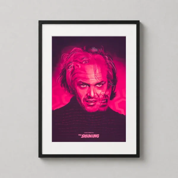 Jack Torrance The Shining Pink Glitch Movie Poster