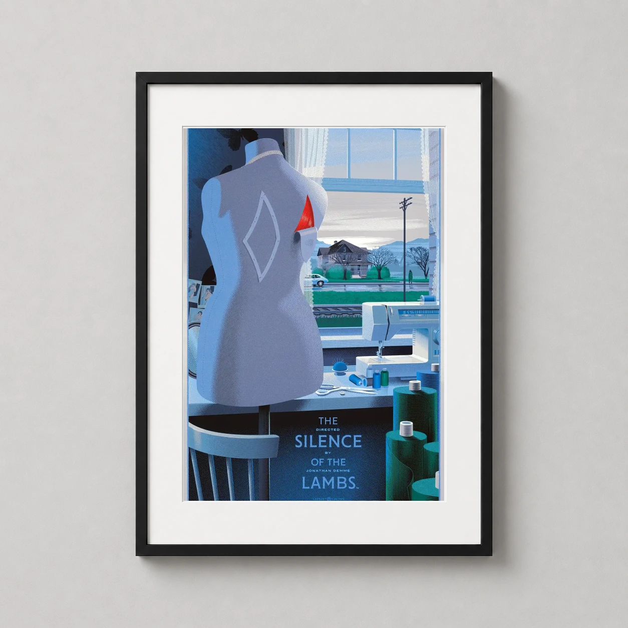 Silence of the Lambs — chilling Laurent Durieux illustration of a sewing studio featuring a