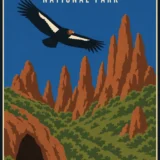 Pinnacles National Park California Vintage Art Print Wall Art