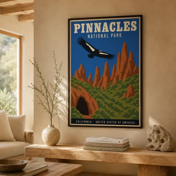 Pinnacles National Park California Vintage Art Print Wall Art