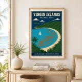 Virgin Islands National Park, Trunk Bay Tropical Travel Poster