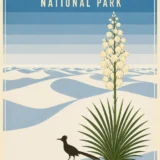 White Sands National Park New Mexico Vintage Travel Poster