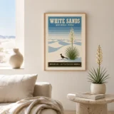 White Sands National Park New Mexico Vintage Travel Poster