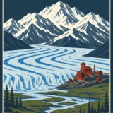 Wrangell-St. Elias National Park Alaska Vintage Art Print