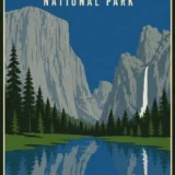 Yosemite National Park California Vintage Style Travel Poster