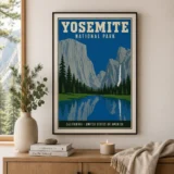 Yosemite National Park California Vintage Style Travel Poster