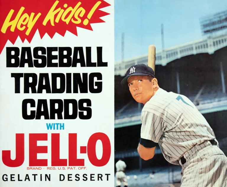 Mickey Mantle jell-o Poster with 1962-63 Mickey Mantle Jell-O advertising with baseball star, MerchFuse vintage advertising wall a