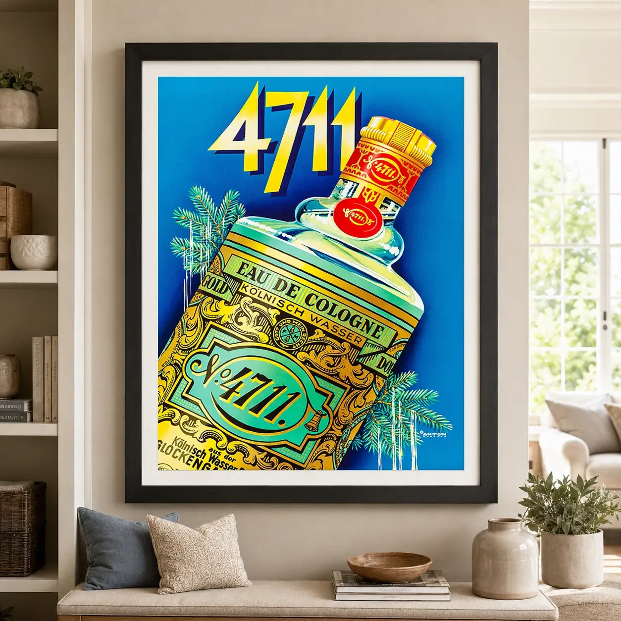 4711 Cologne — 4711 Cologne Poster, 1950s Bottle Advertising Wall Art gives buyers