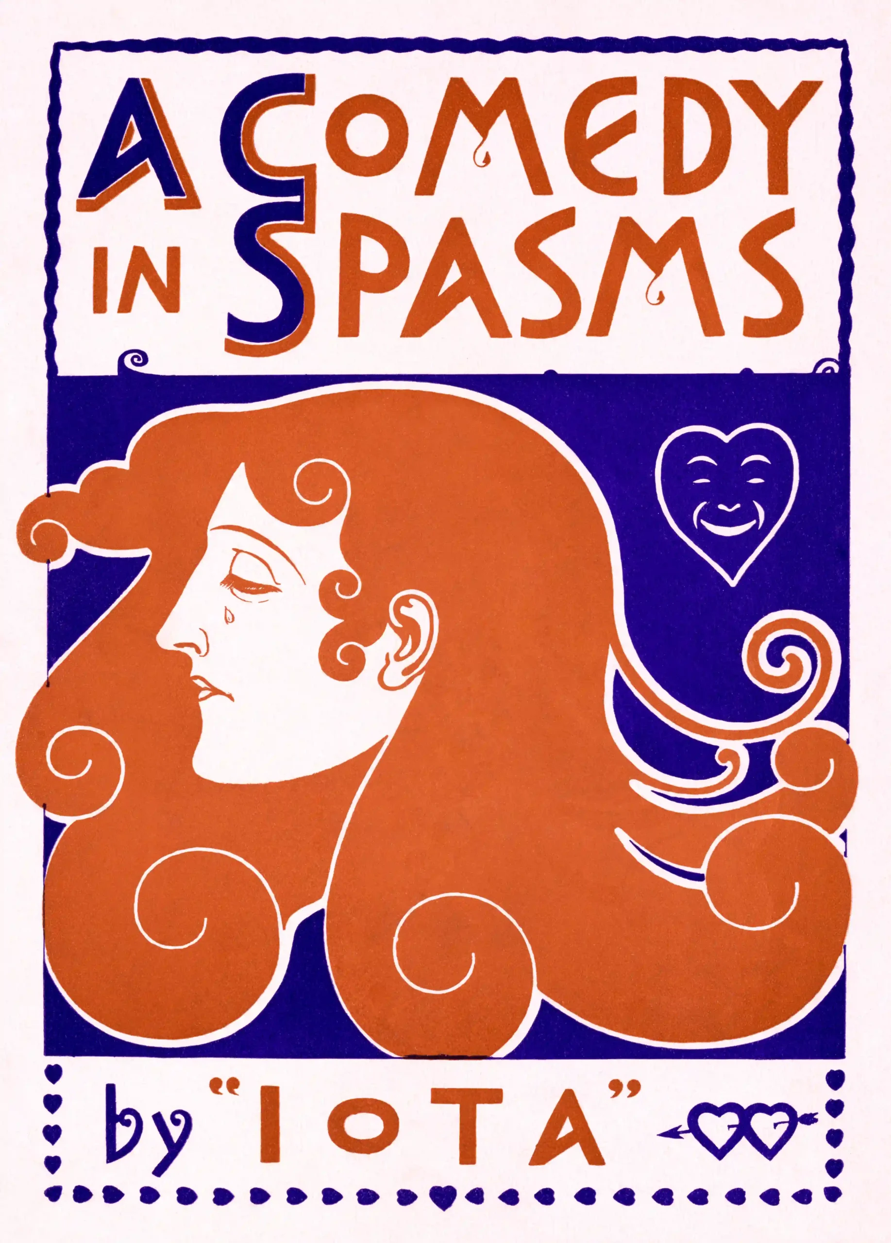 Comedy in Spasms Poster with A Comedy in Spasms by Iota from 1895 with literary poster, MerchFuse vintage advertising wall art