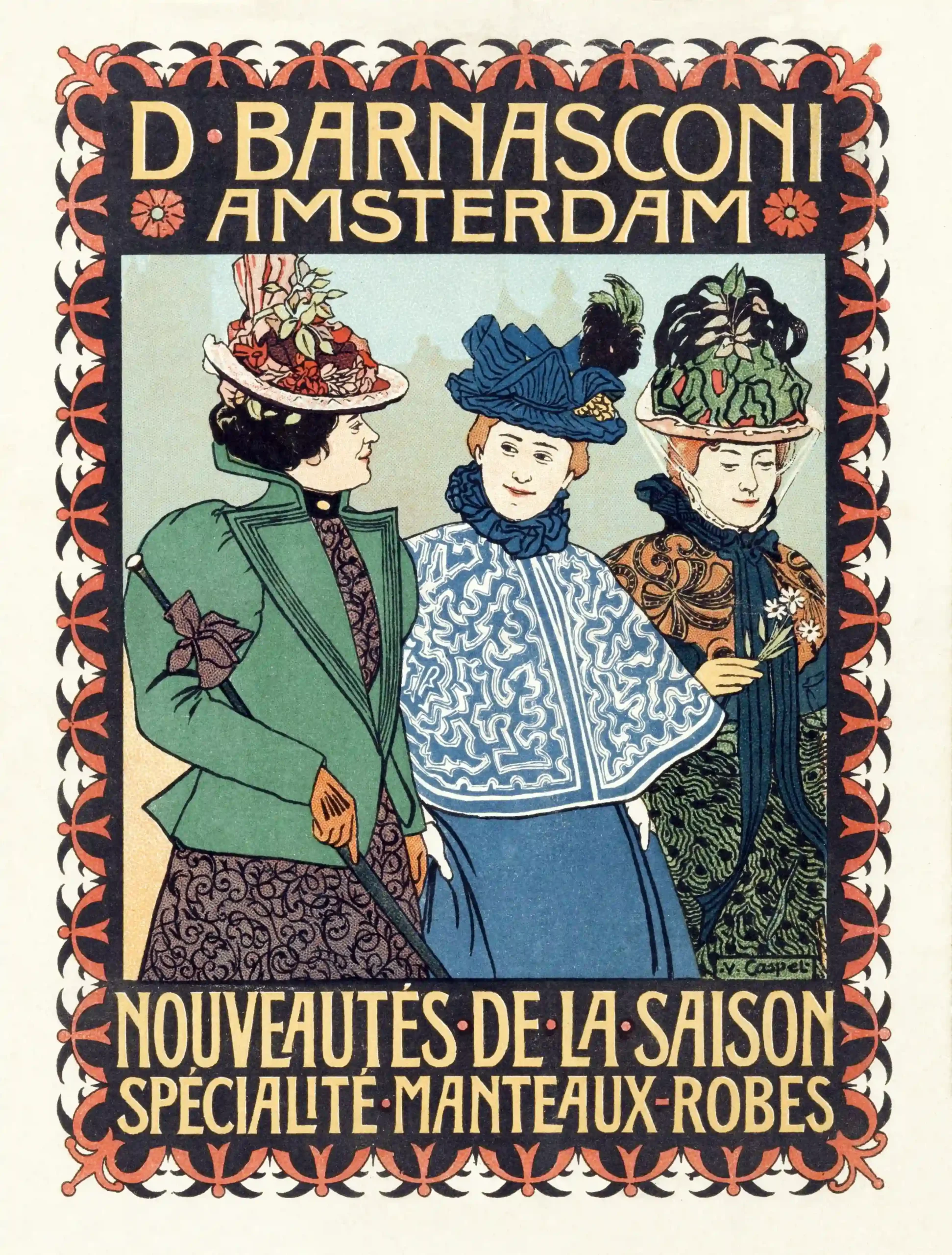 Barnasconi Fashion Poster with Amsterdam clothing-store advertising by Johann Georg van, MerchFuse vintage advertising wall art