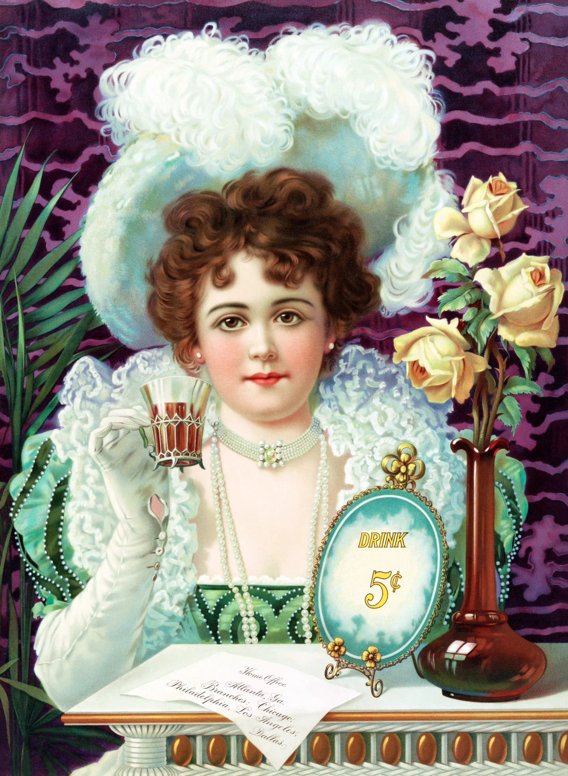 Aesthetic Vintage Woman Poster with vintage woman illustration sourced in the filename from, MerchFuse vintage advertising wall ar