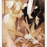 Alphonse Mucha Flirt Poster, Art Nouveau Wall Print