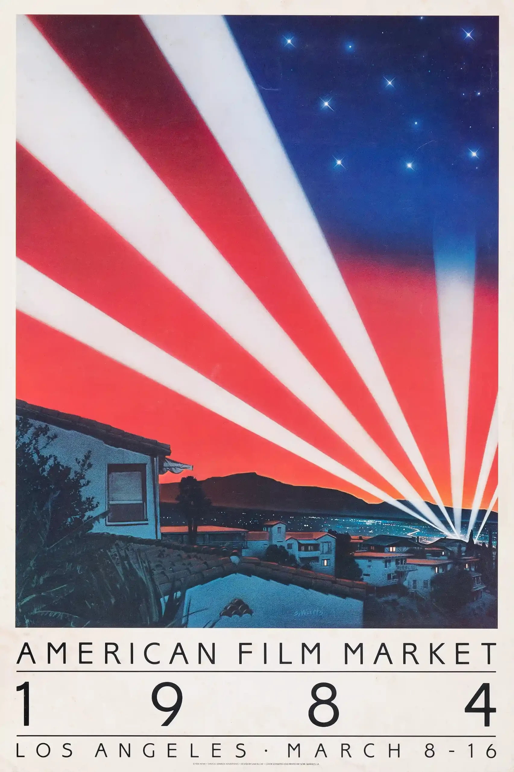 American Film Market Poster with American Film Market advertising by Davis Grimaldi from 1984, MerchFuse vintage advertising wall