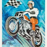 Jesse Alexander Motorsport Poster, 1970s Motorsport Wall Art Print