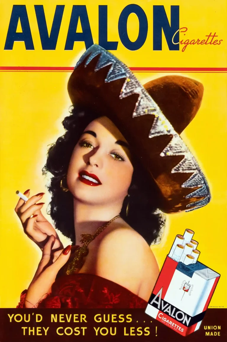 Avalon Cigarettes Poster with Avalon Cigarettes advertising for Brown and Williamson from, MerchFuse vintage advertising wall art