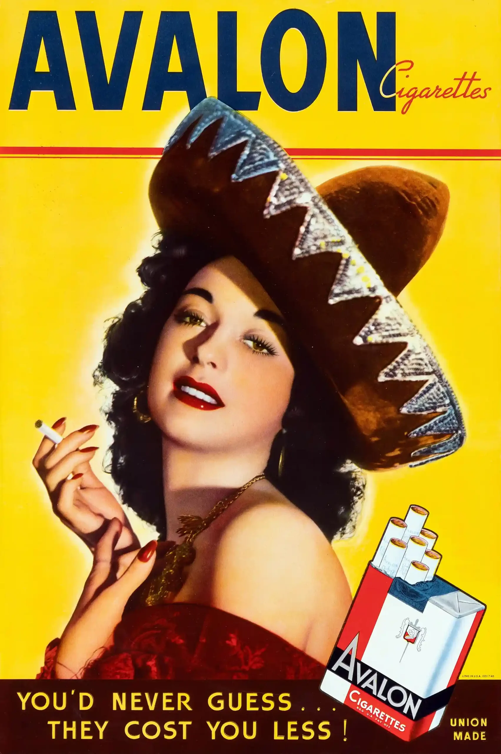 Avalon Cigarettes Poster with Avalon Cigarettes advertising for Brown and Williamson from, MerchFuse vintage advertising wall art