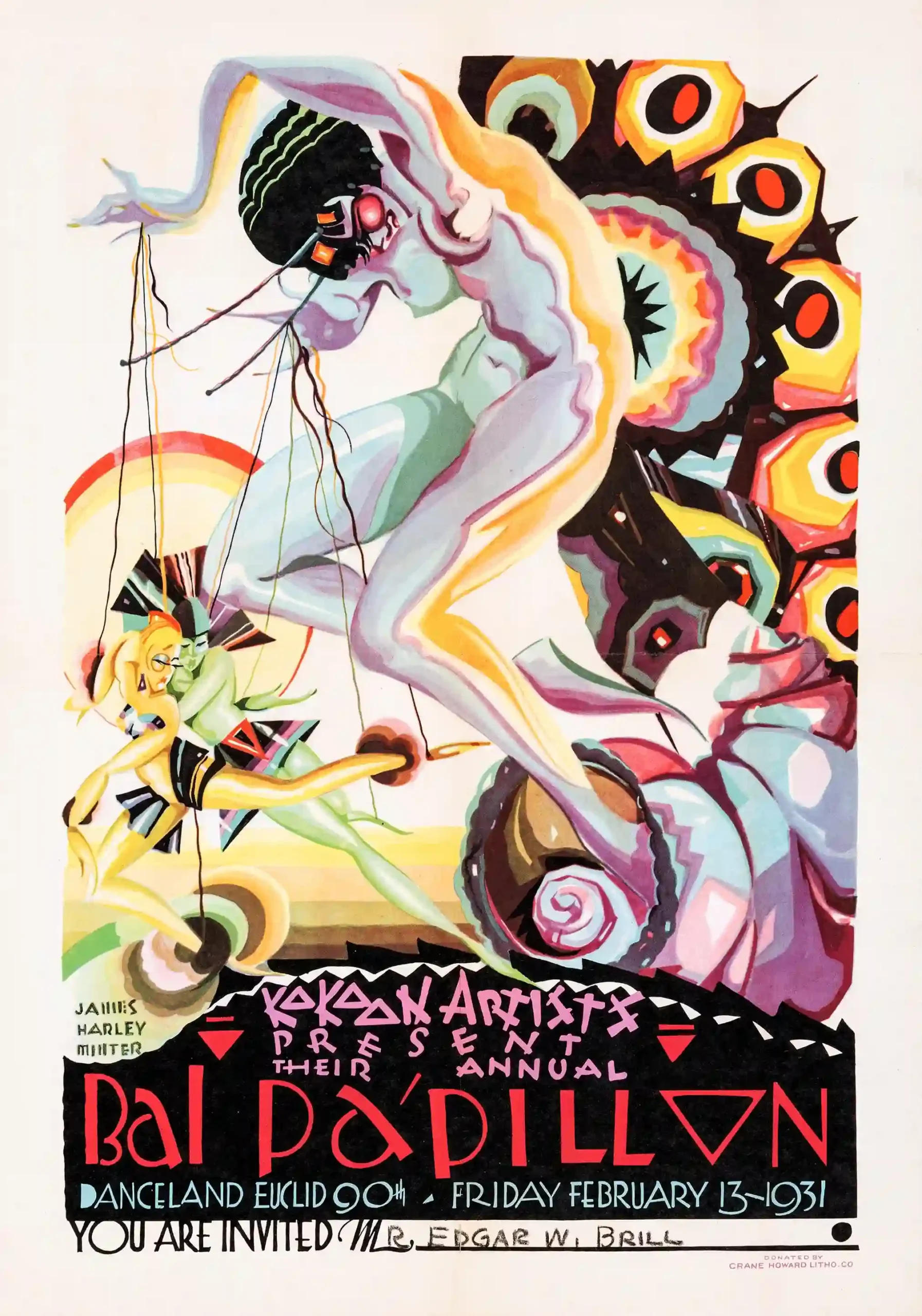 Bal Papillon Poster with Bal Papillon 1931 dance-event advertising with French, MerchFuse vintage advertising wall art