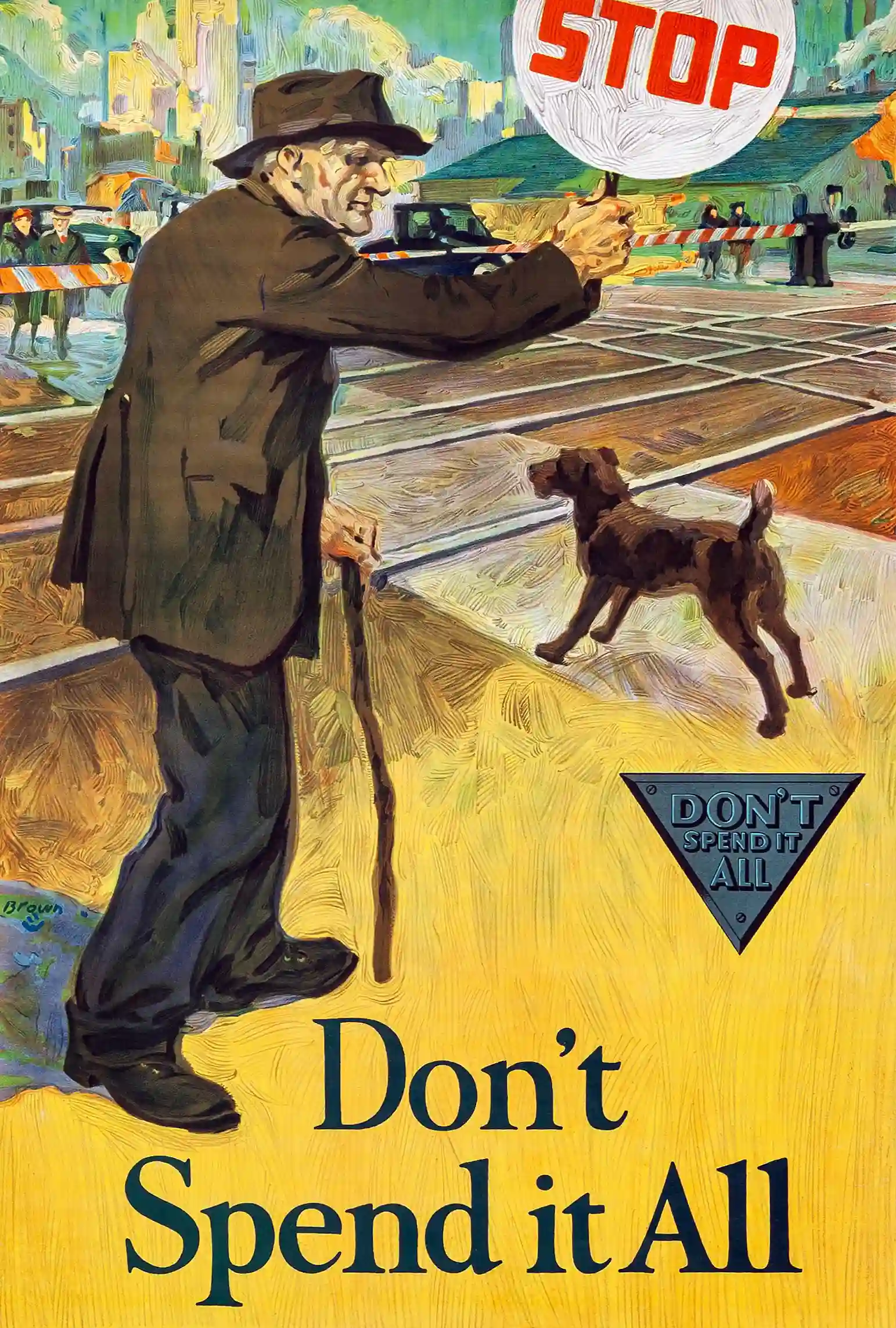 National Service Banking Poster with National Service Bureau banking poster from about the 1920s, MerchFuse vintage advertising wa