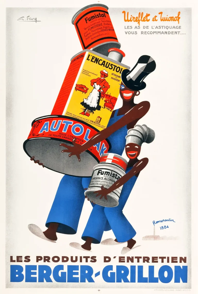 Berger Grillon Poster with Berger Grillon advertising from about 1930 with French, MerchFuse vintage advertising wall art