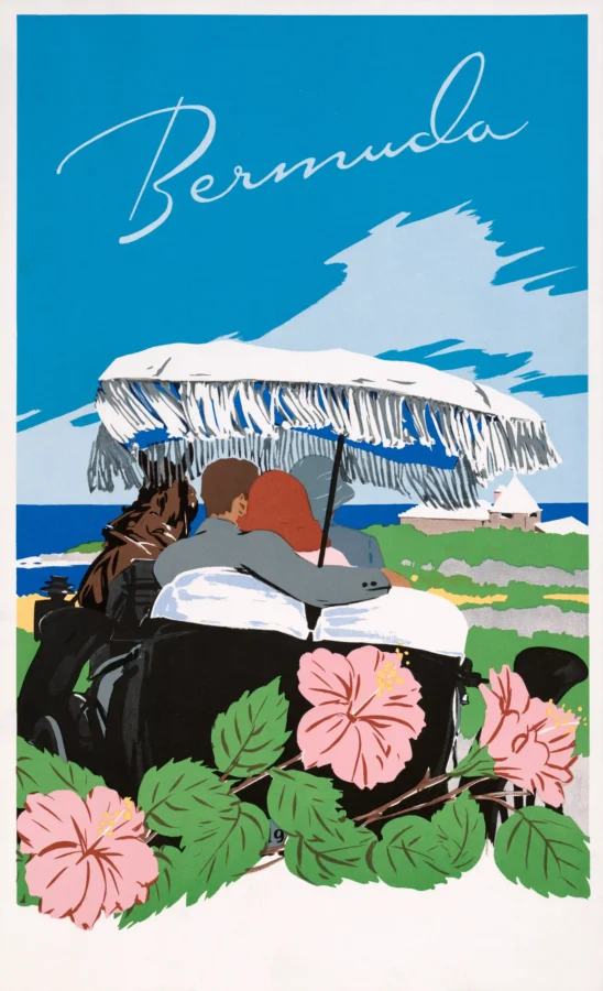 Bermuda Treidler Poster with Bermuda travel advertising attributed in the filename to, MerchFuse vintage advertising wall art