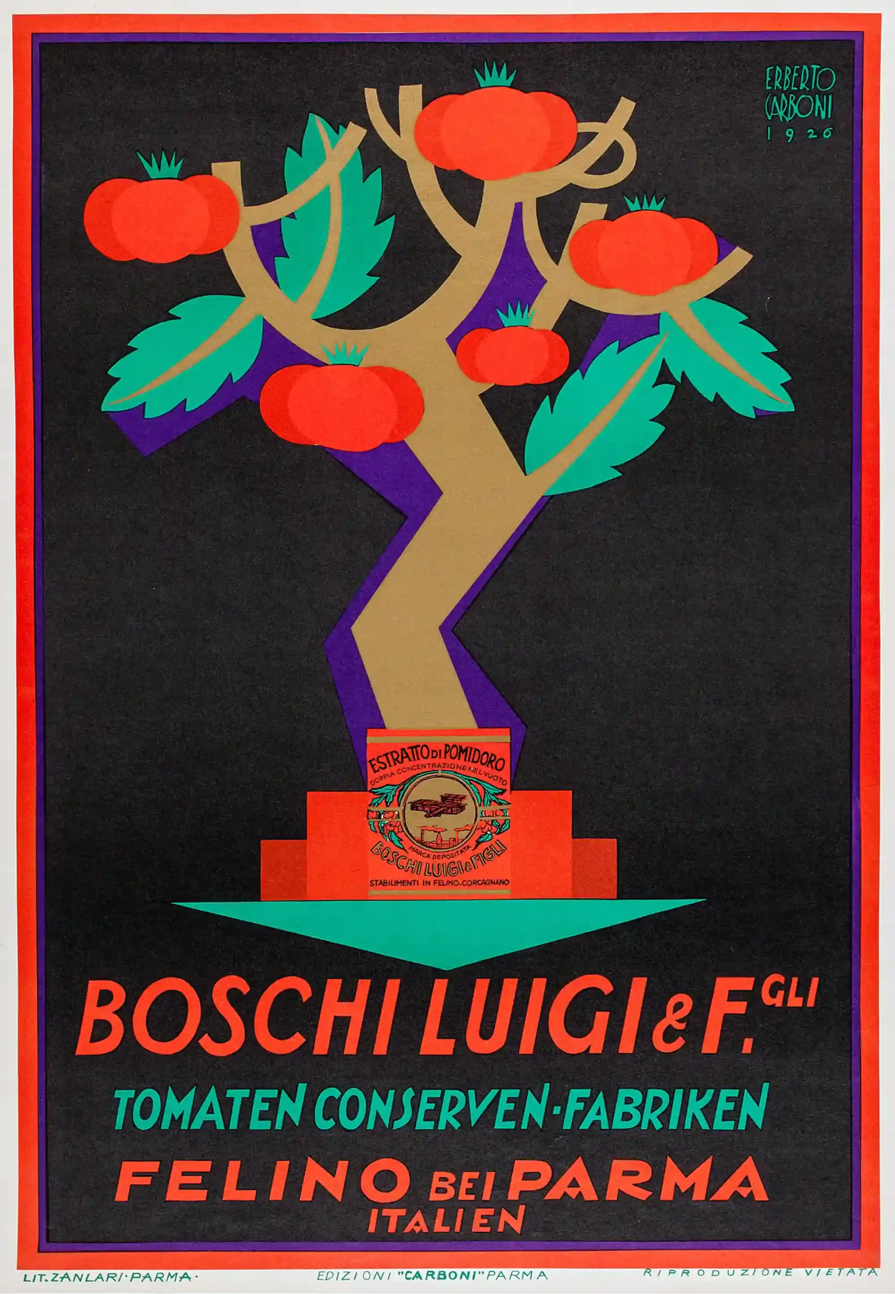Boschi Luigi Figli Poster with Italian Boschi Luigi Figli advertising from 1926 with, MerchFuse vintage advertising wall art