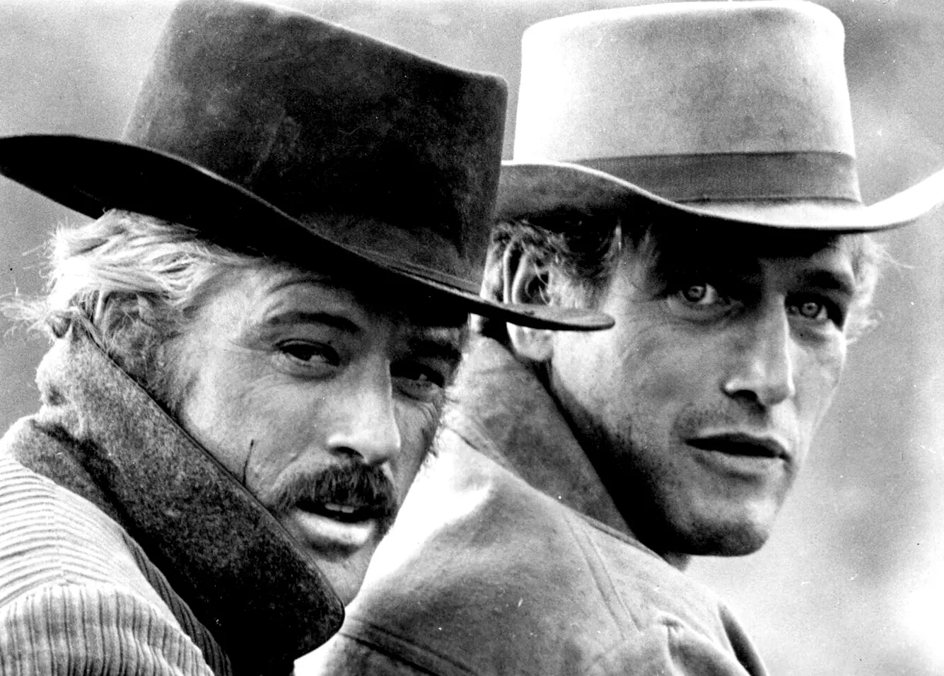 Butch Cassidy Sundance Kid — paul Newman and Robert Redford appear together in a cropped western