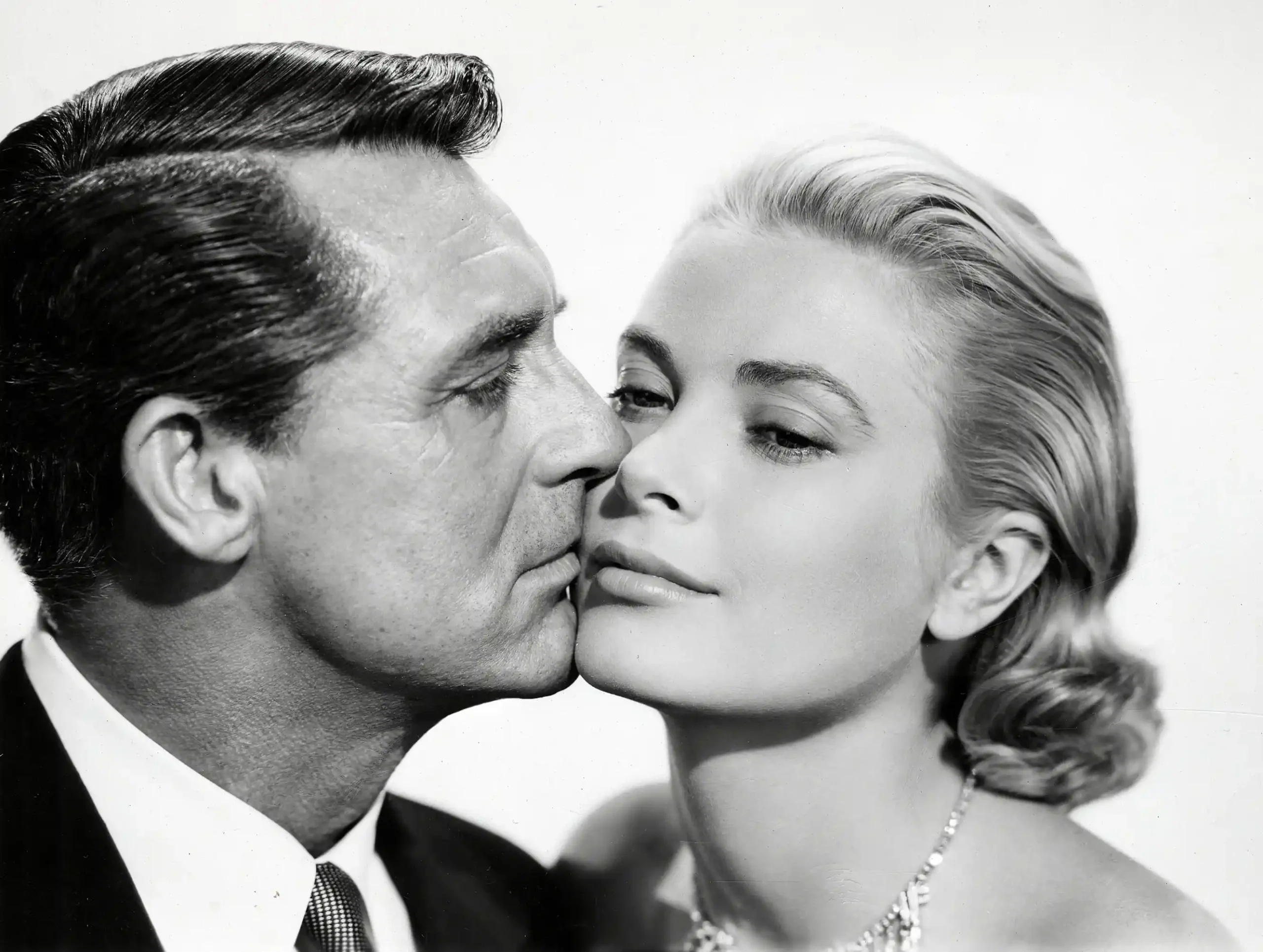 Cary Grant Kelly poster showing a close black-and-white To Catch a Thief pose from 1955.