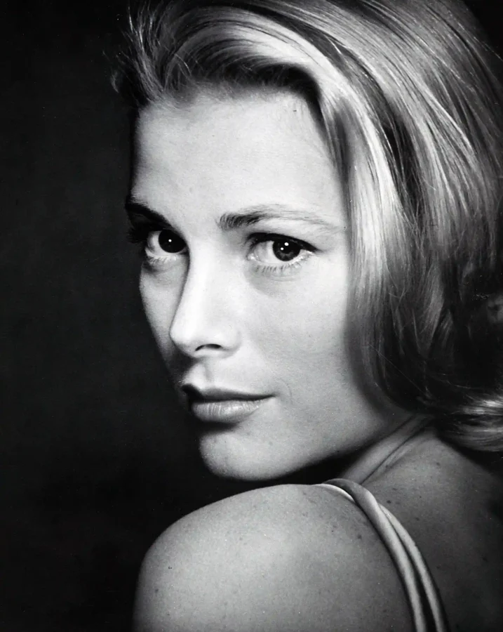 Grace Kelly LIFE poster showing a tight 1955 Halsman close-up with shoulder turn.